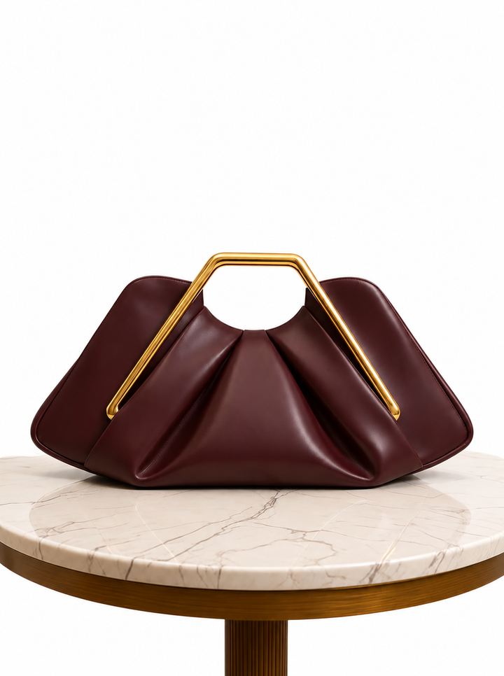 Caramel Geometric Handle Clutch Bag – VÉRALUX