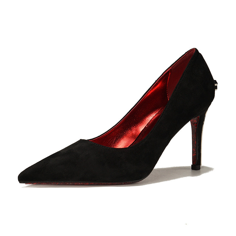 Suede Pointed Toe Stiletto Heels – FLAME