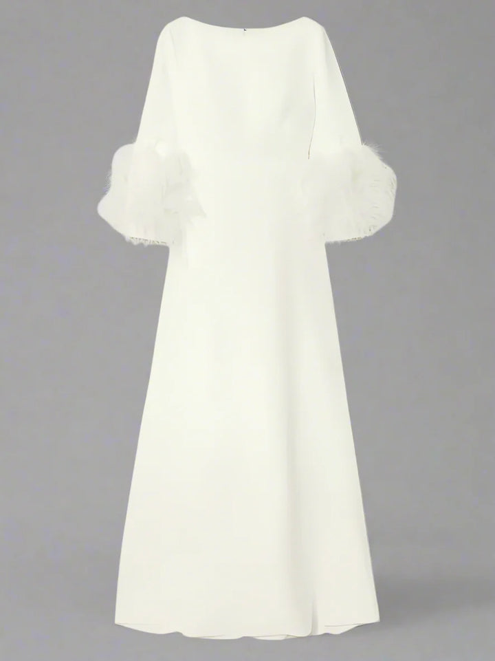 feather-cuff A-line gown – ODD- Zonal