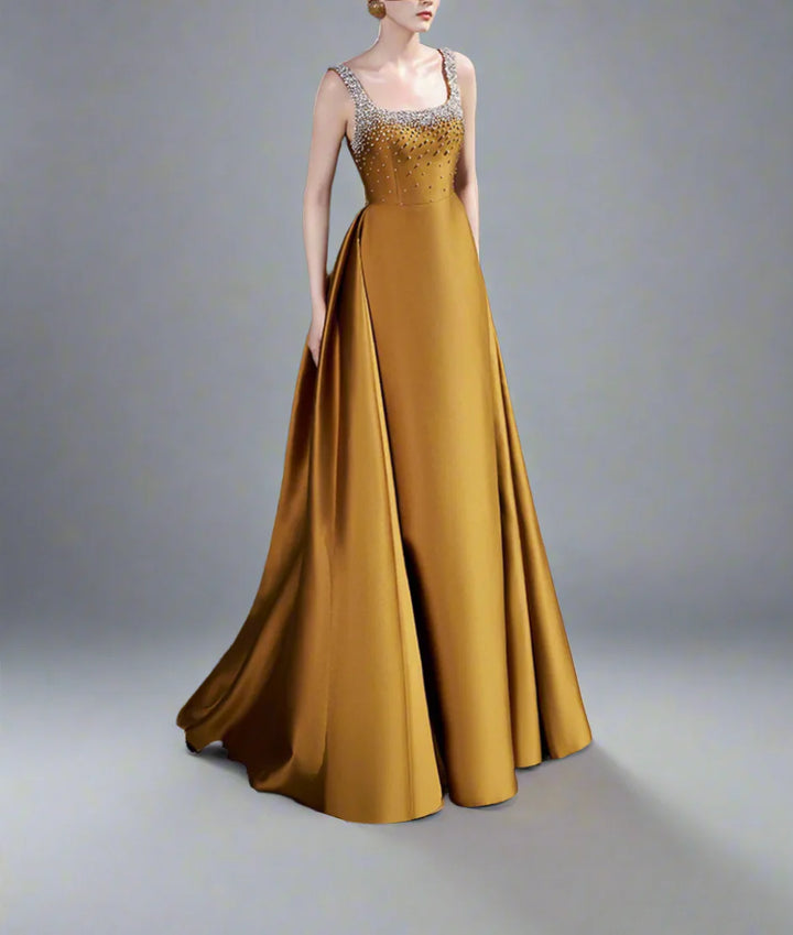 Embellished Sleeveless Gown with A-line Skirt - NOVA