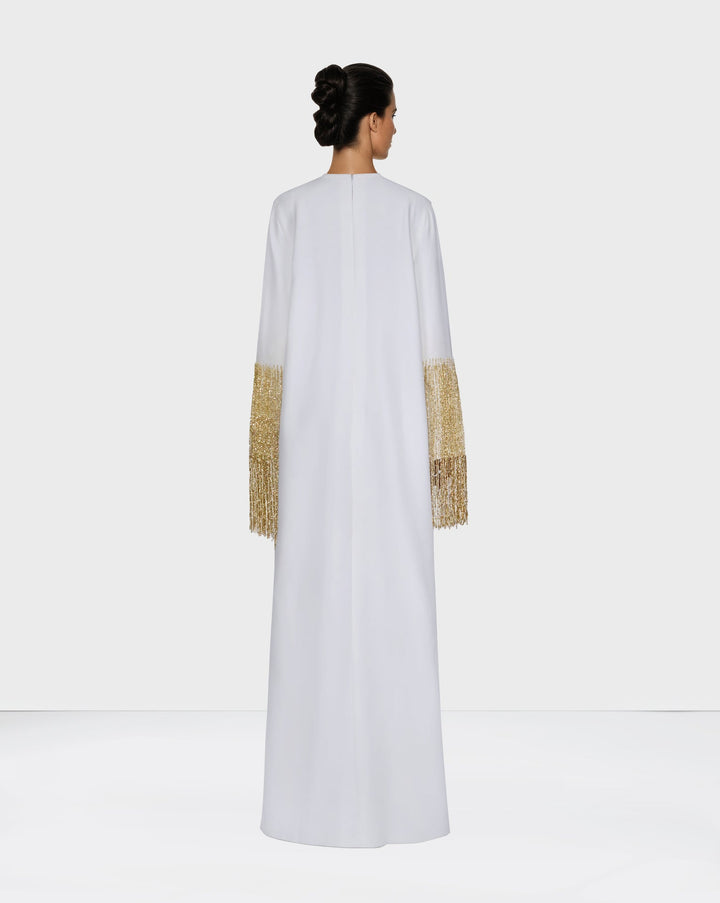 Loose dress with beaded sleeves - ZAYDIN