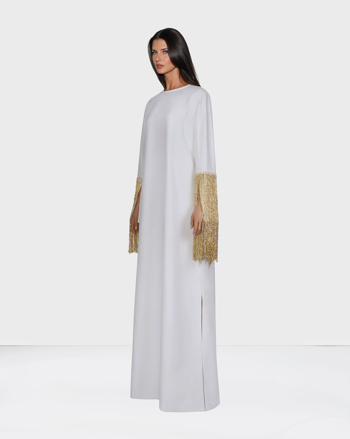 Loose dress with beaded sleeves - ZAYDIN