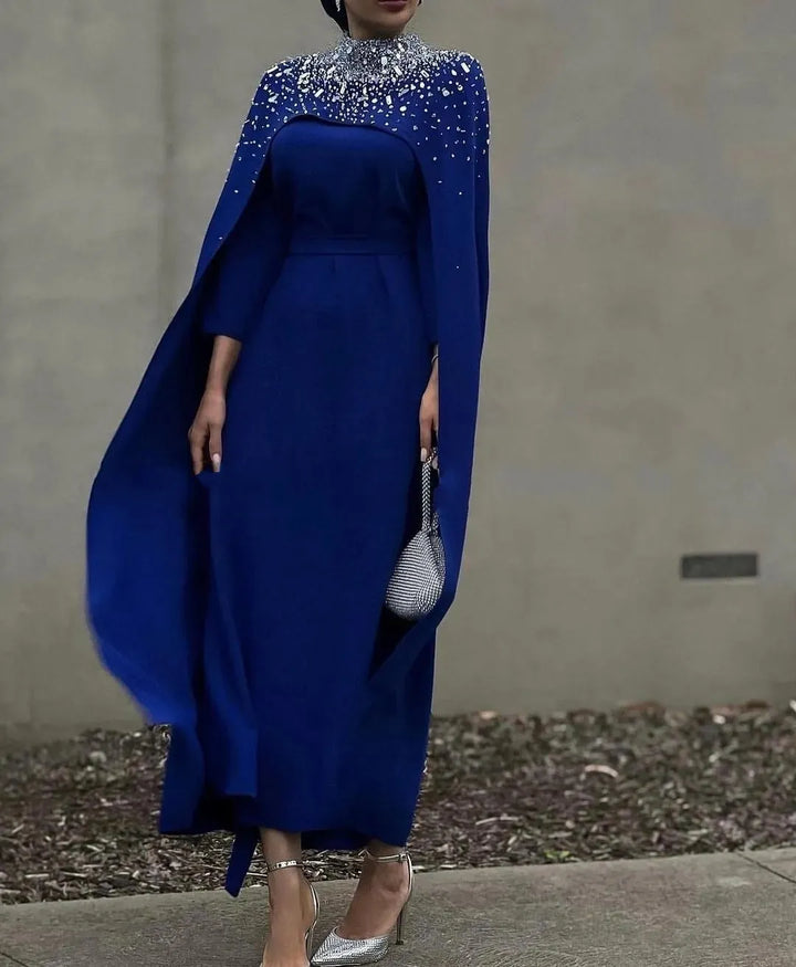 crystal-embellished cape gown – ODD- Zurielle