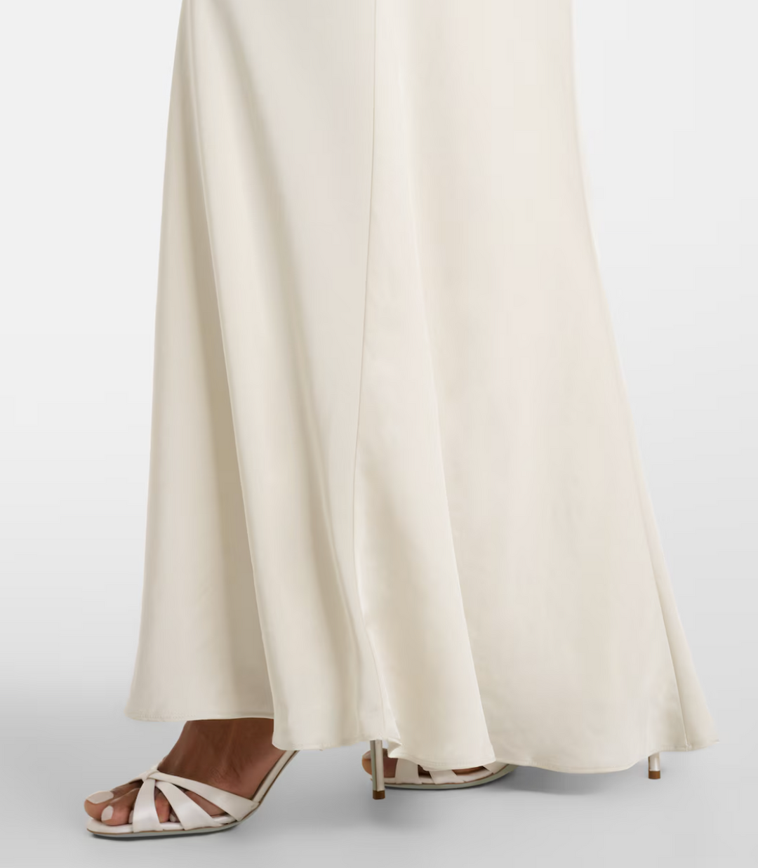 long-sleeve draped mermaid dress with asymmetric waist – LUMINA