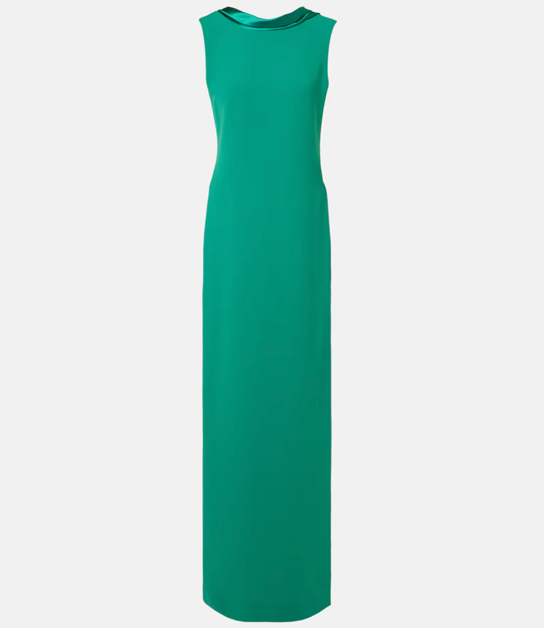 sleeveless draped high-neck column dress – EMERALDA
