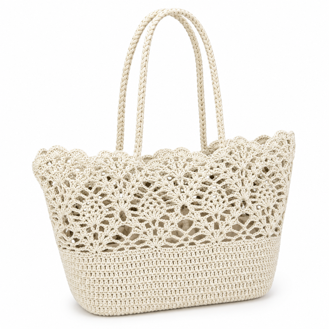 Crochet Lace Tote Bag – IVORY
