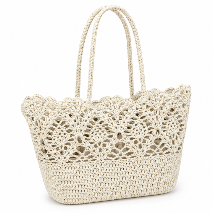 Crochet Lace Tote Bag – IVORY