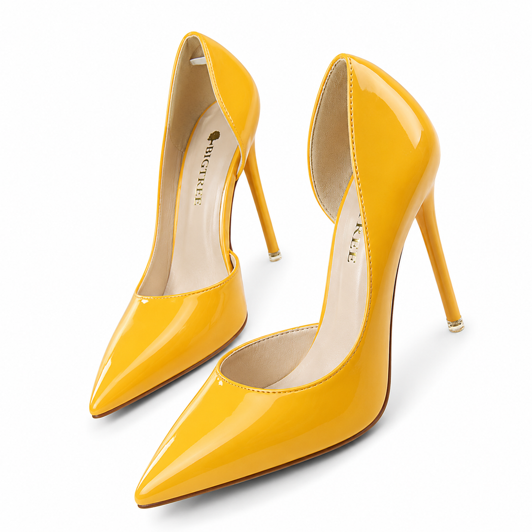 Navy Patent Pointed Stiletto Heels – VÉRONA