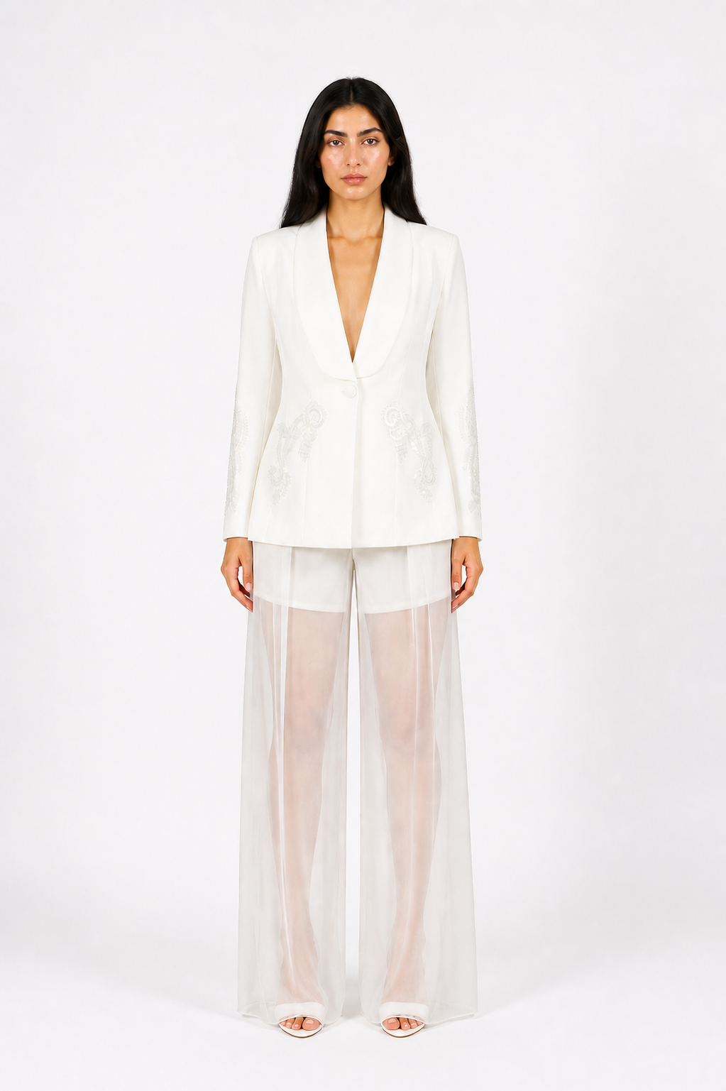 Sheer Overlay Tailored Set – LUXE