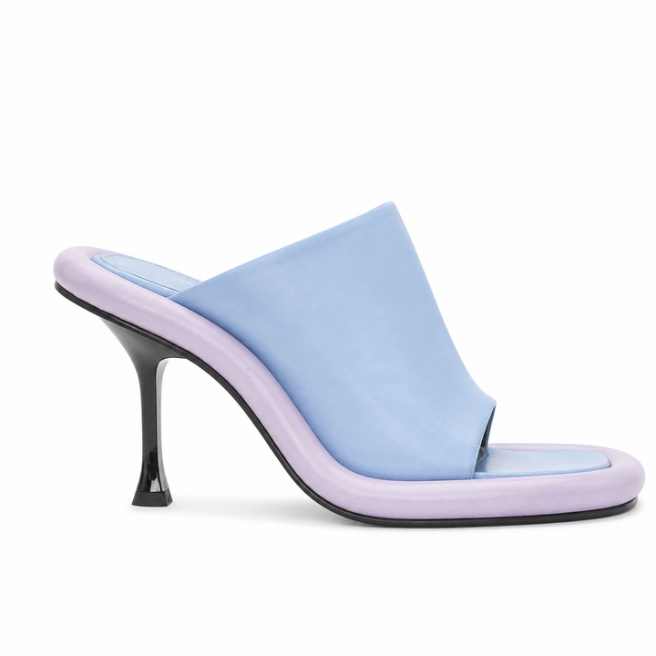 Colorblock Sculpted Heel Mule Sandals – CANDY