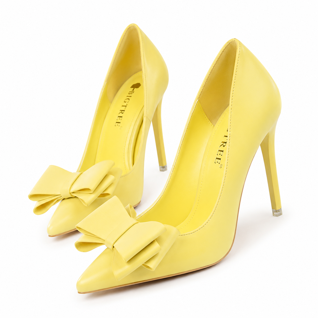 Bow Accent Pointed Toe Stiletto Heels – LIMONÉ