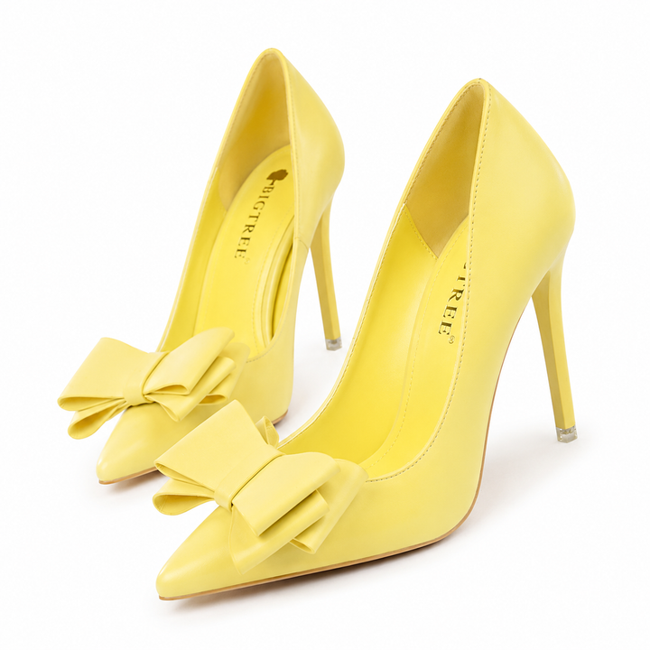 Bow Accent Pointed Toe Stiletto Heels – LIMONÉ