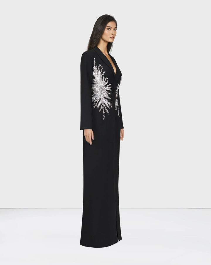 ODD-Sequined blazer black dress