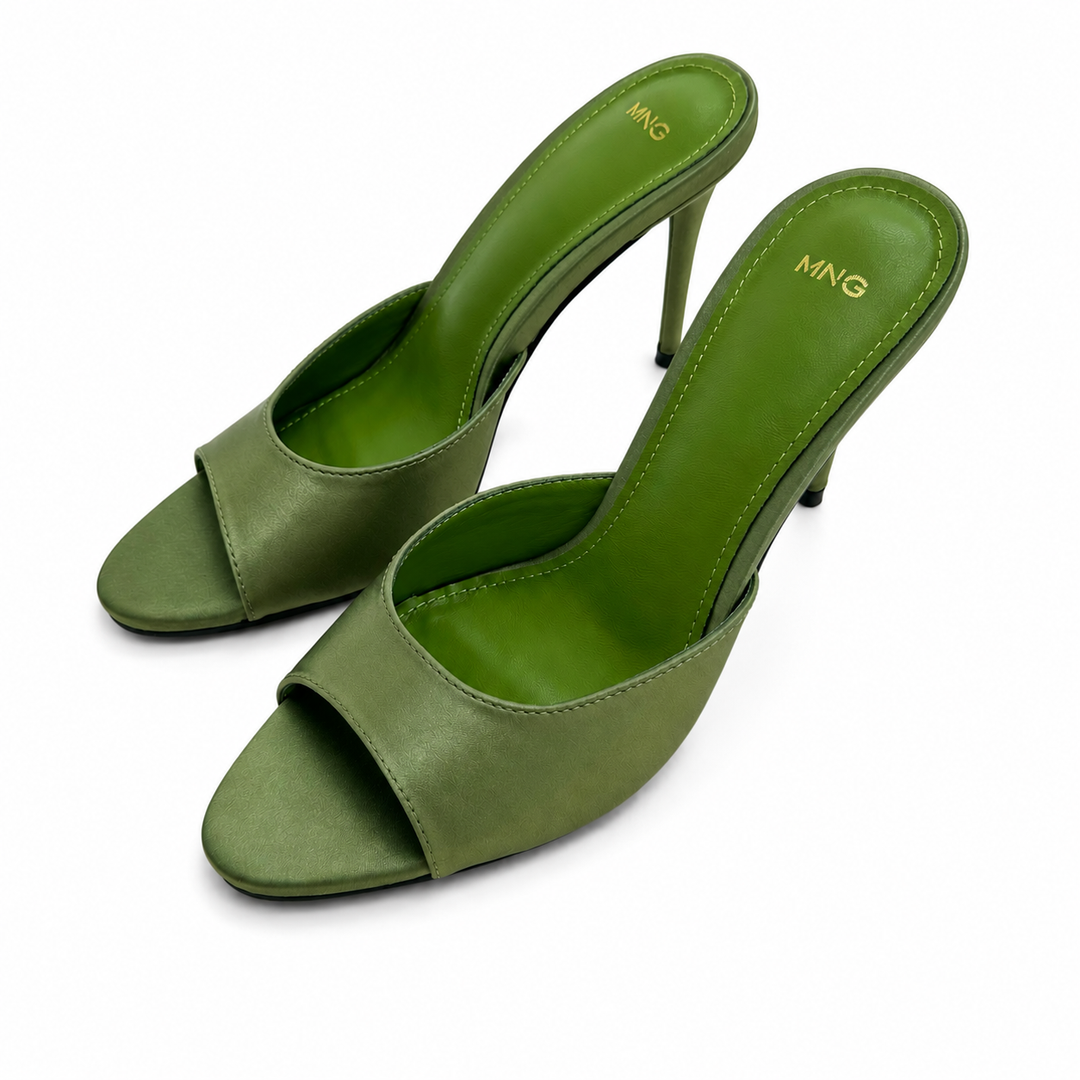 Chocolate Brown Minimalist Stiletto Mule Sandals – MNG