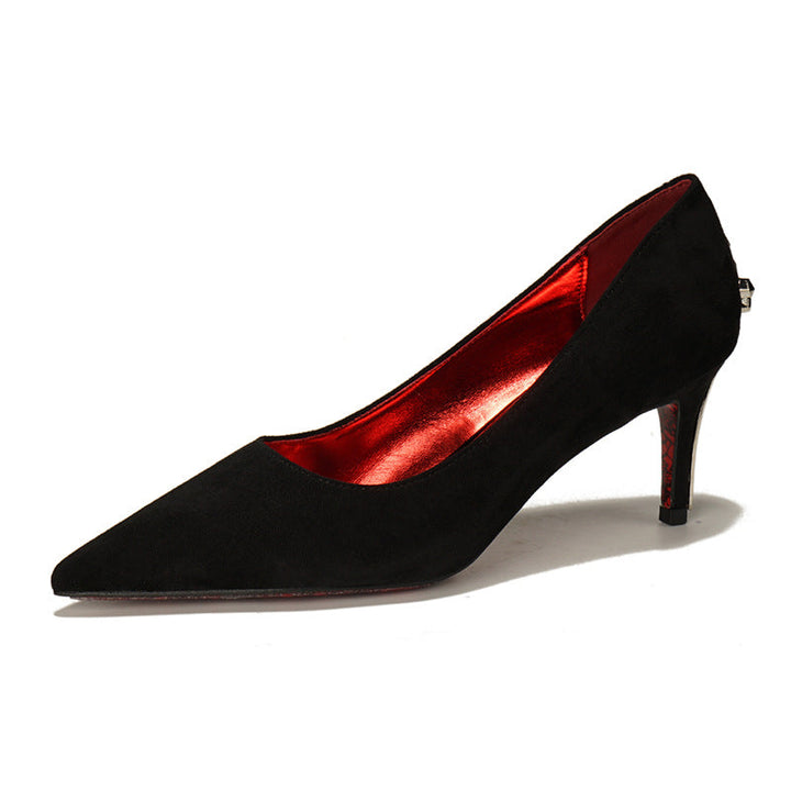 Suede Pointed Toe Stiletto Heels – FLAME