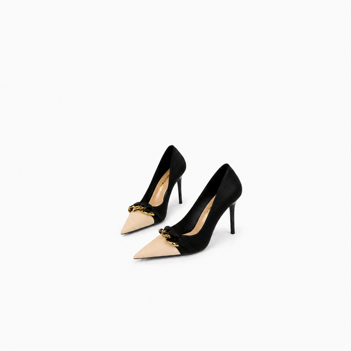 Elegant Two-Tone Pointed Toe Stiletto Heels – NOIRÉ
