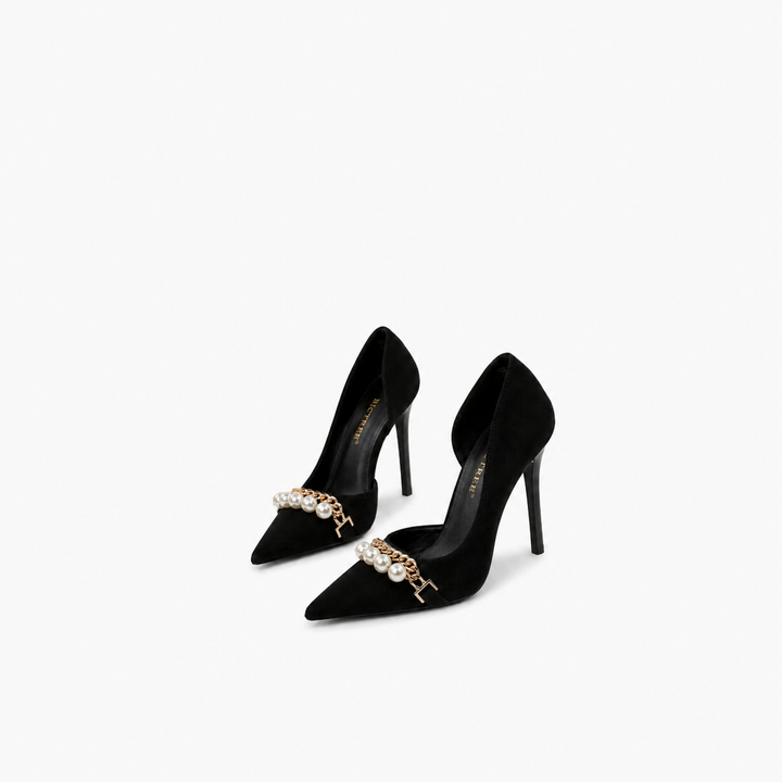 Pearl Chain Pointed Toe Stiletto Heels – IVORÉ
