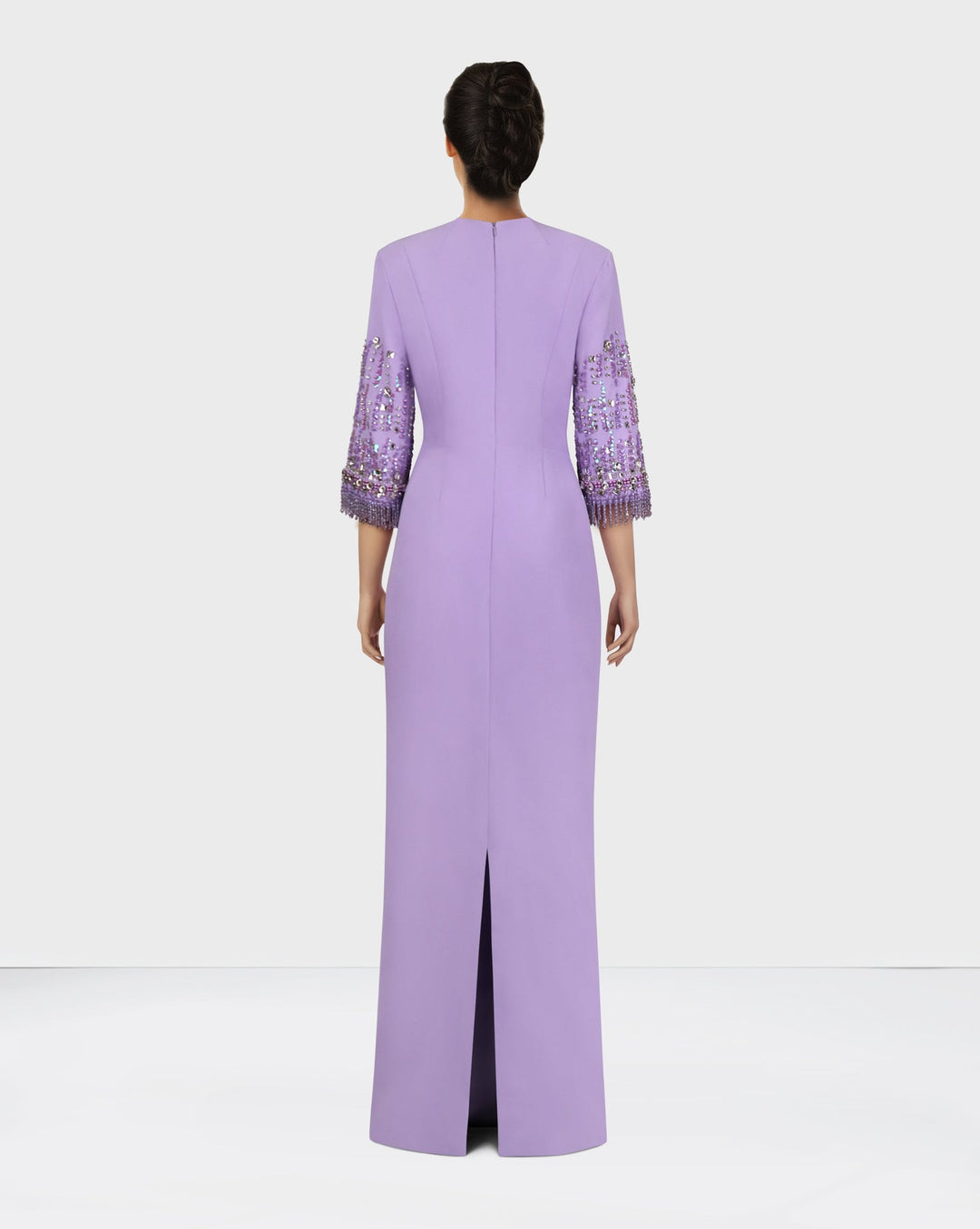 Beaded sleeve column gown – Bloma-1