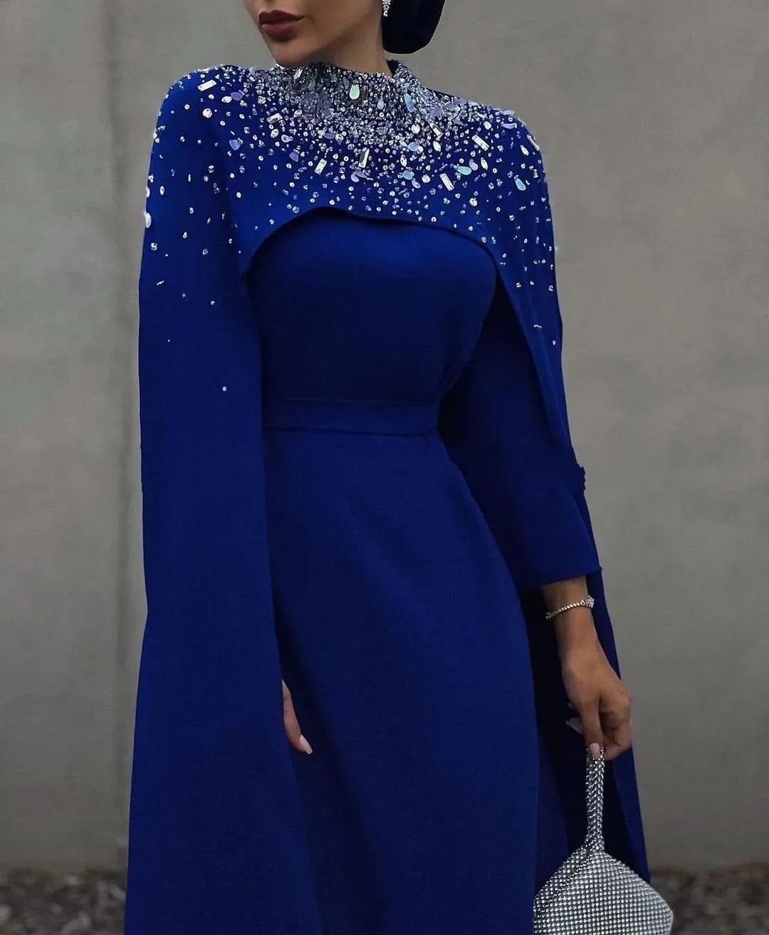 crystal-embellished cape gown – ODD- Zurielle