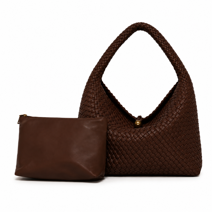 Brown Woven Hobo Shoulder Bag Set – LAVÉLLE