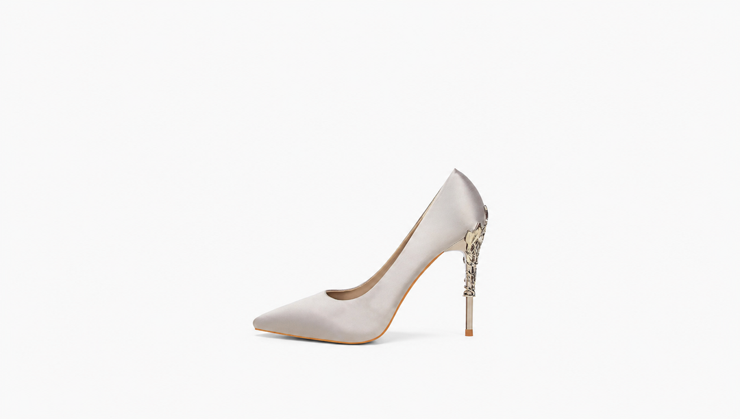 Rose Gold Sculpted Heel Pointed Pumps – ROSÉLIA