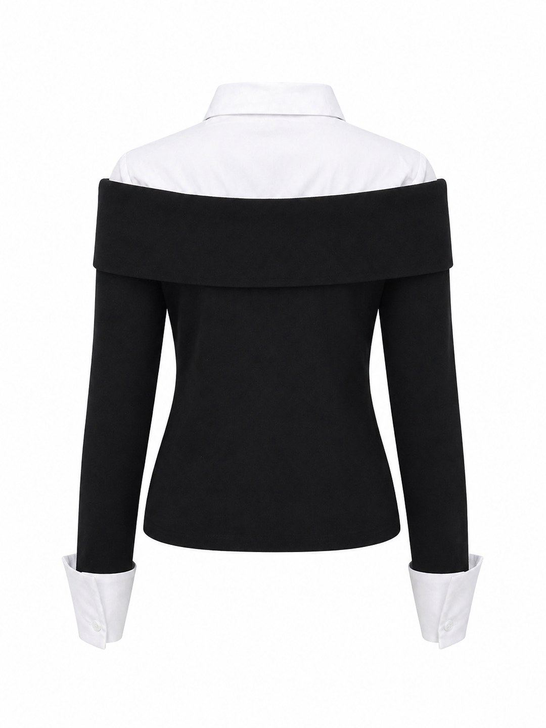 Black Off-Shoulder Layered Shirt Top – MONÉRA