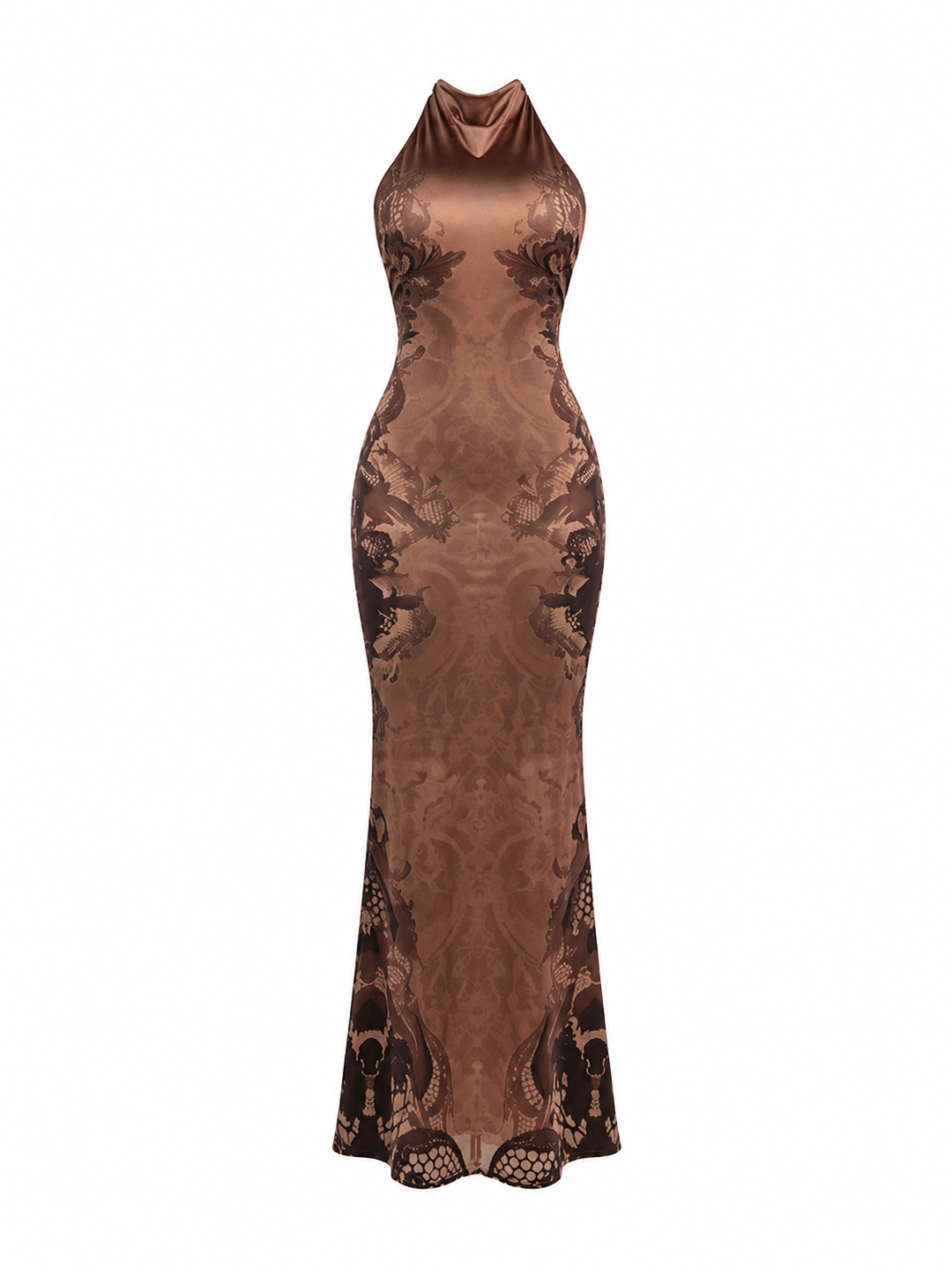 Vintage Halter Mermaid Maxi Dress - Velvet