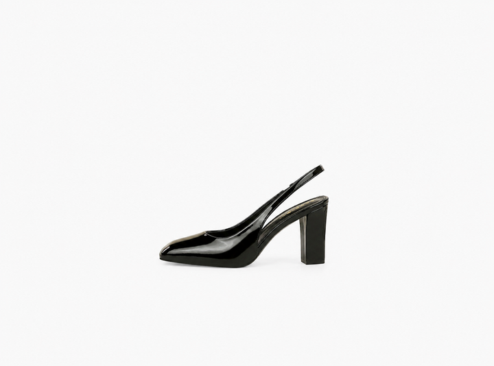 Patent Square Toe Slingback Block Heels – RUBINA