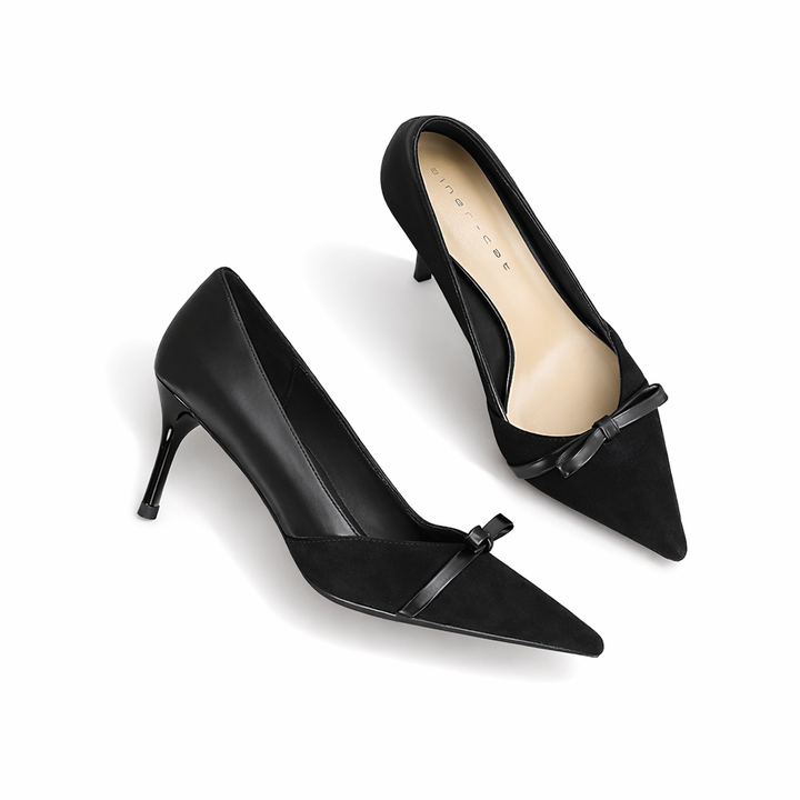 pointed toe stiletto pump with leopard contrast – SAVANNA