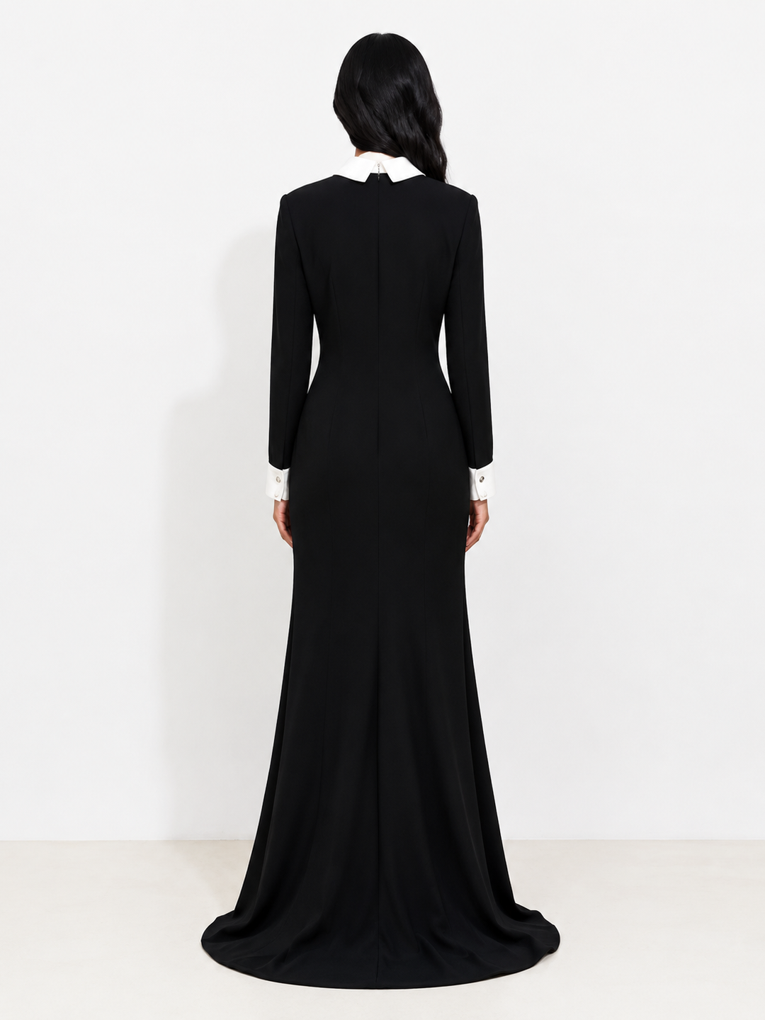Black Embellished Collar Buttoned Maxi Dress – NOIRÉLLE