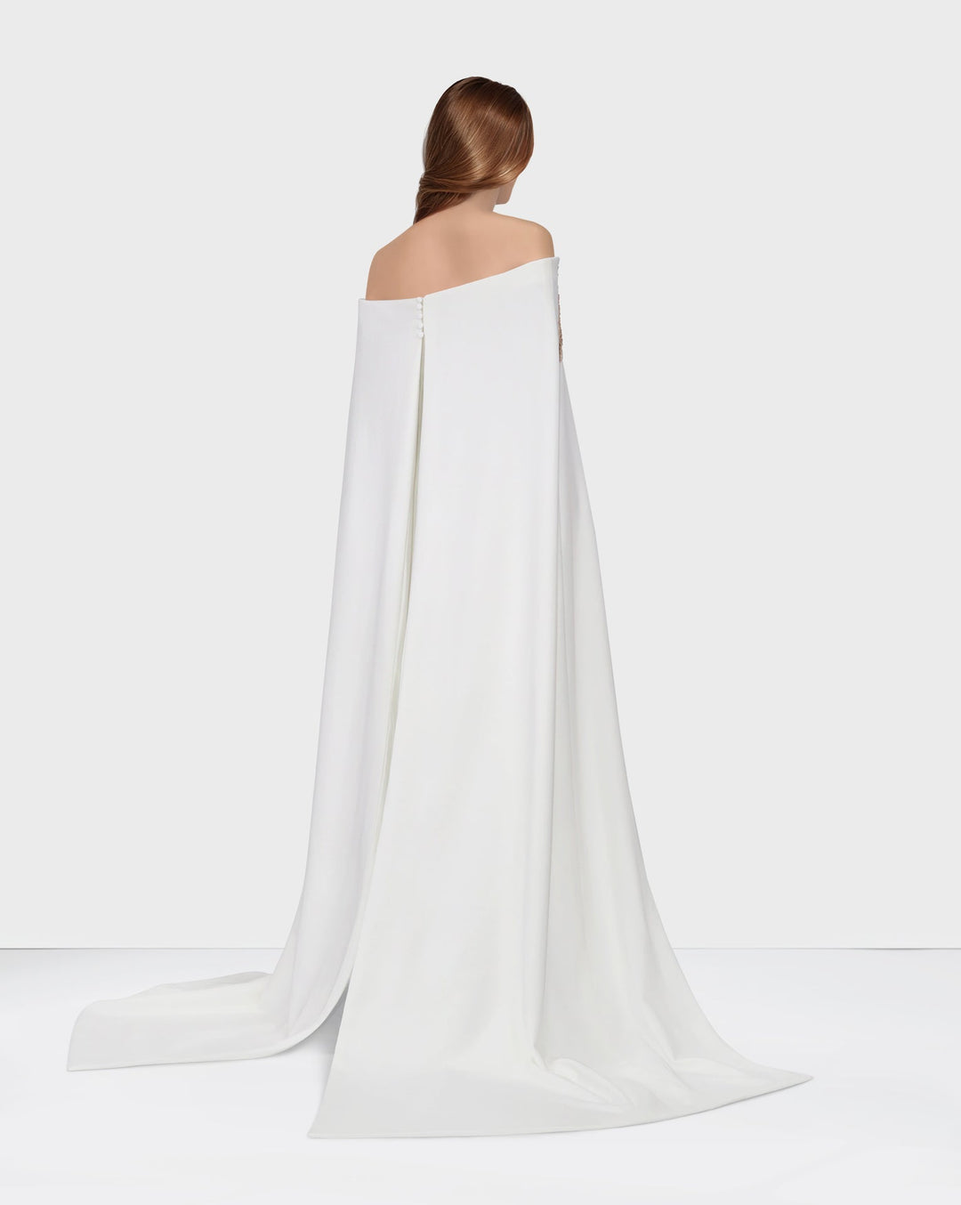 ODD-Shoulder off - sequined dress with maxi cape