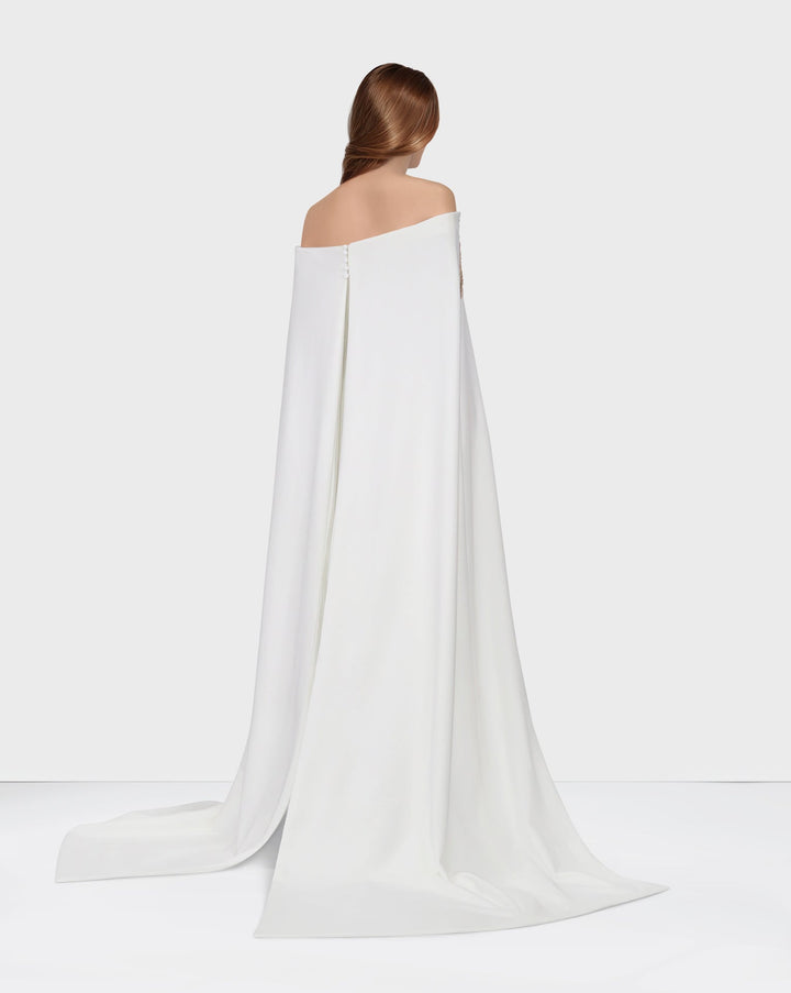 ODD-Shoulder off - sequined dress with maxi cape