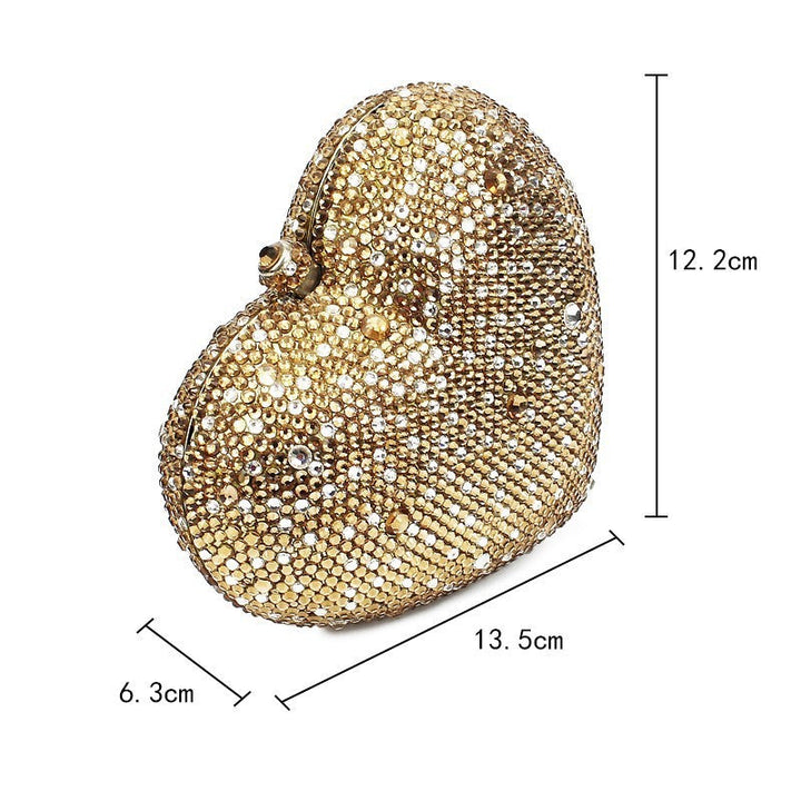 crystal heart-shaped evening clutch - Tawfiqa