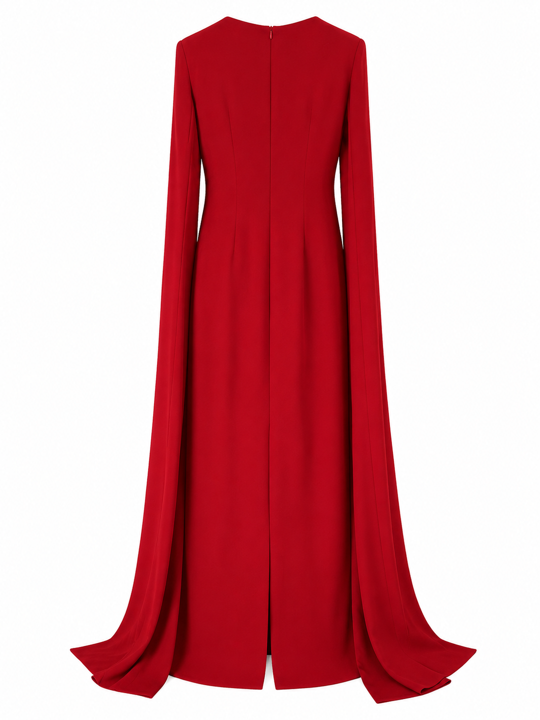 Red Embroidered Cape Sleeve Maxi Dress – AZURÉA