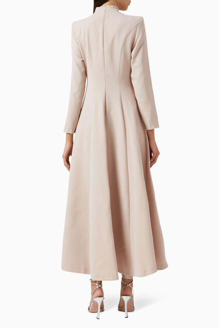 embellished high-neck A-line gown – CELESTE