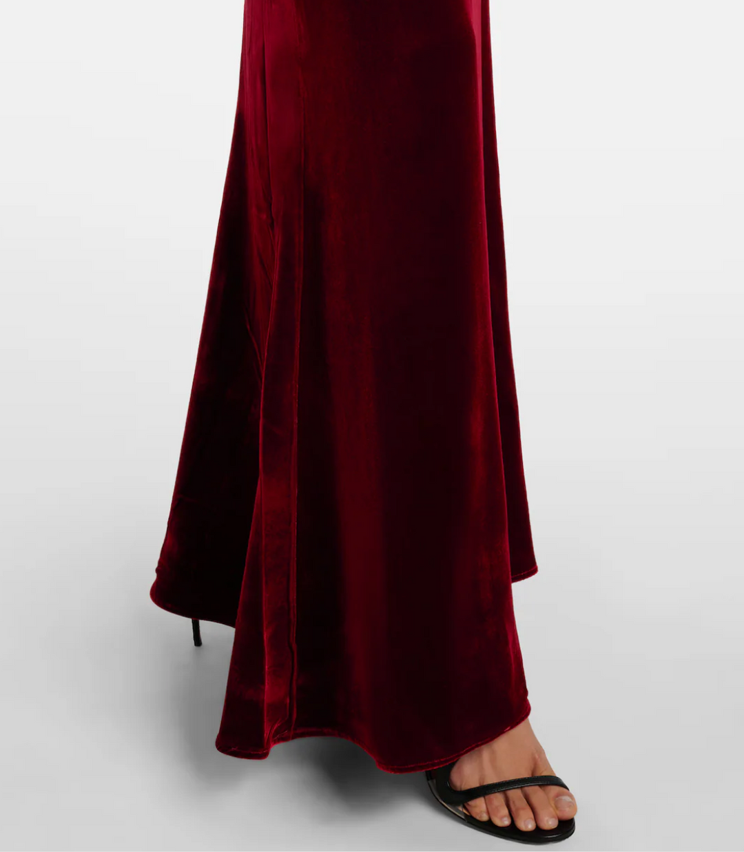 off-shoulder velvet mermaid gown with ruched neckline – HUSSEIN