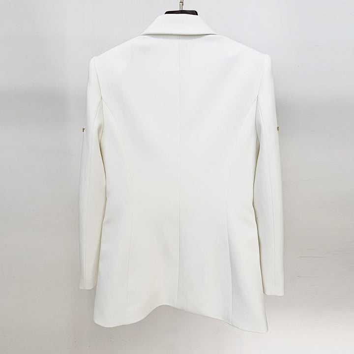 tailored blazer with metallic butterfly embellishments – IVORY