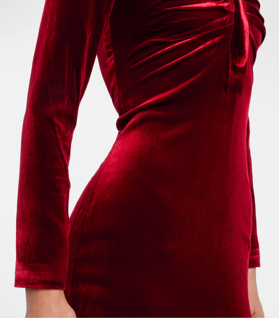 off-shoulder velvet mermaid gown with ruched neckline – HUSSEIN