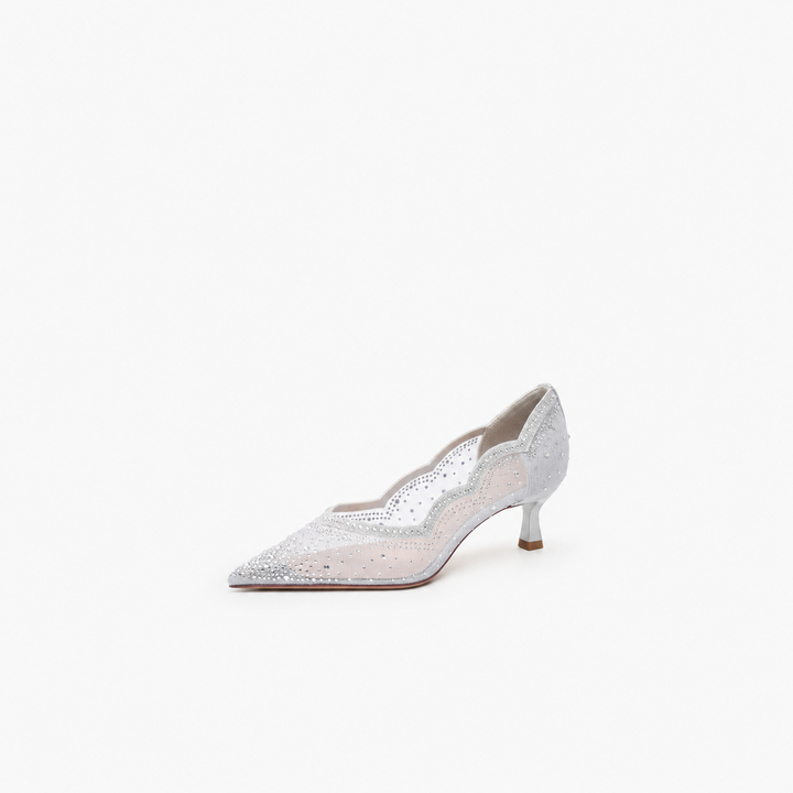 Elegant Crystal Mesh Pumps - Bridal