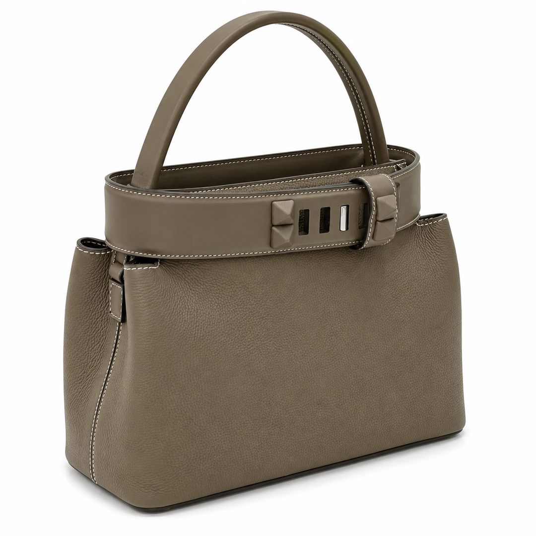 Taupe Leather Belt Accent Tote Bag – ÉTOFFE