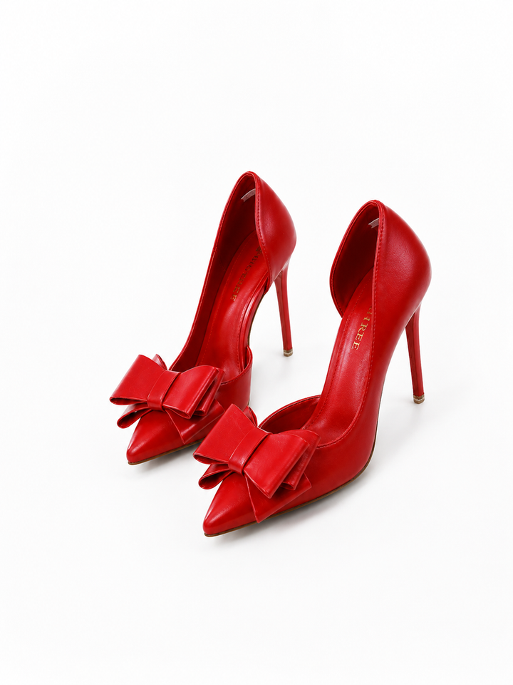 Baby Blue Bow Pointed Stiletto Heels – ÉLISAVIA