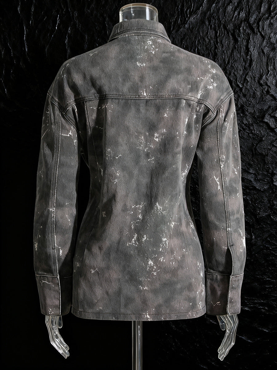 long sleeve zip-up utility jacket with oversized pocket detail – ASHER