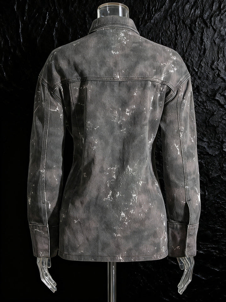 long sleeve zip-up utility jacket with oversized pocket detail – ASHER