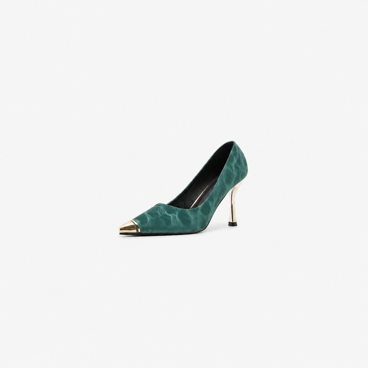 Metal Tip Stiletto Heels - Elegant