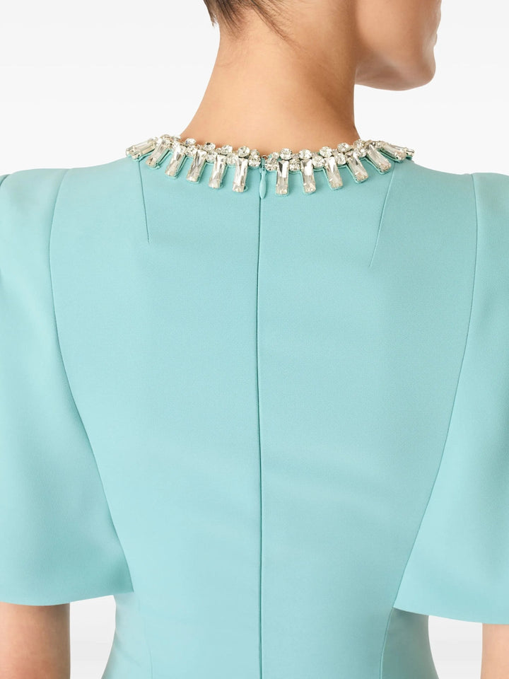 embellished neckline sheath dress with flutter sleeves – ODD- FEDAH
