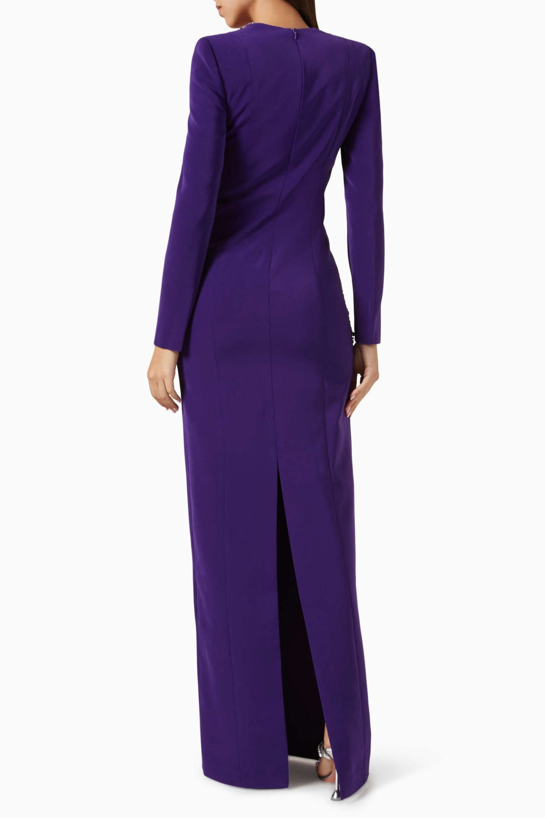 Embellished square-neck gown with contour beading – VIOLETTA