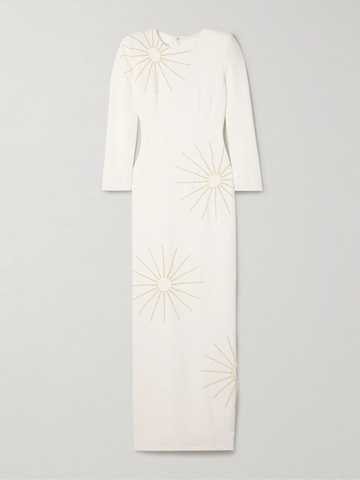 Embellished pearl motif gown – SOLENE