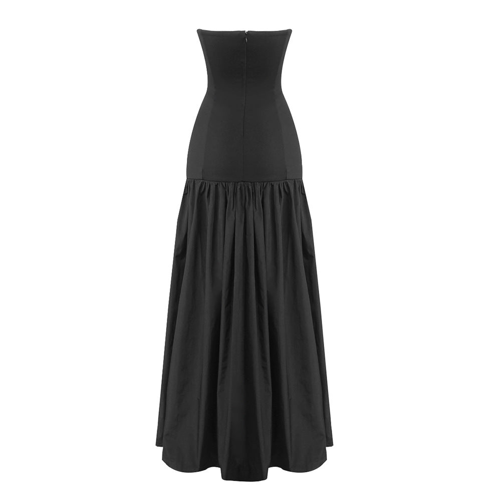 Black Strapless Cut-Out Structured Maxi Dress – VÉRONA