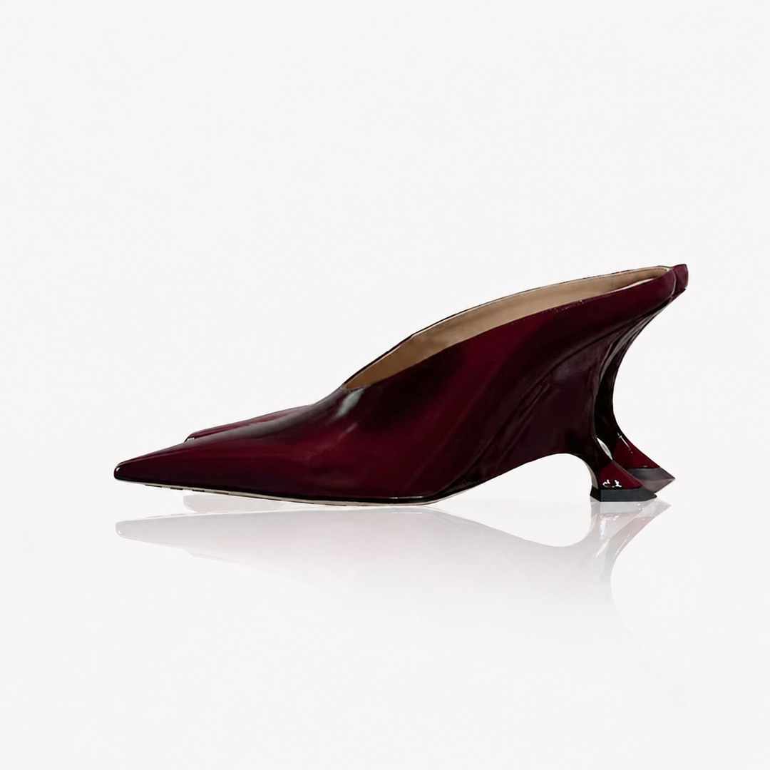 Patent Leather Sculpted Wedge Mule Heels – ORÉA