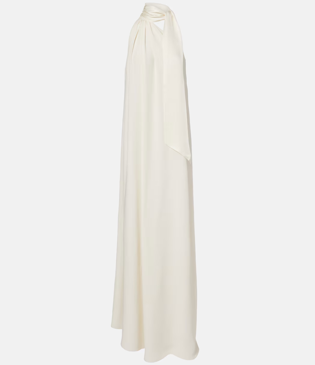 halter draped column dress with neck scarf detail – SERENA